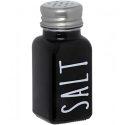 Saleiro 80ml Preto Manhattan em Vidro e Inox Hauskraft